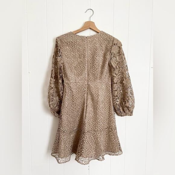 FRENCH CONNECTION NWT Nude Caballo Sequin Puff Sleeve Mini Dress - Picture 6 of 11